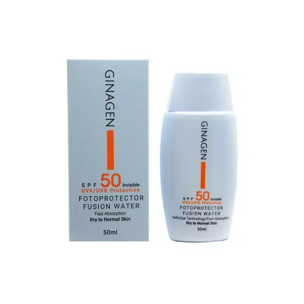 کرم ضد آفتاب بی رنگ ژیناژن مناسب پوست خشک ونرمال spf50